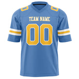 Custom Powder Blue Gold Solid Colour Football Jersey