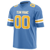 Custom Powder Blue Gold Solid Colour Football Jersey