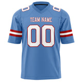 Custom Powder Blue White Solid Colour Football Jersey