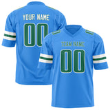 Custom Powder Blue Kelly Green Solid Colour Football Jersey