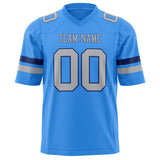 Custom Powder Blue Gray Solid Colour Football Jersey