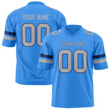 Custom Powder Blue Gray Solid Colour Football Jersey