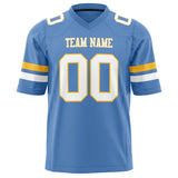 Custom Powder Blue White Solid Colour Football Jersey