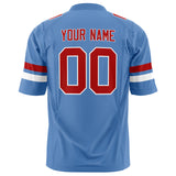 Custom Powder Blue Red Solid Colour Football Jersey