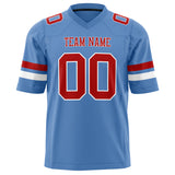 Custom Powder Blue Red Solid Colour Football Jersey