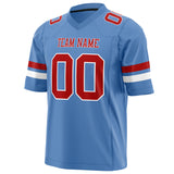 Custom Powder Blue Red Solid Colour Football Jersey