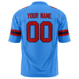 Custom Powder Blue Red Solid Colour Football Jersey