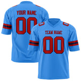 Custom Powder Blue Red Solid Colour Football Jersey