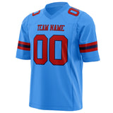 Custom Powder Blue Red Solid Colour Football Jersey