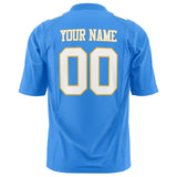 Custom Powder Blue White Solid Colour Football Jersey