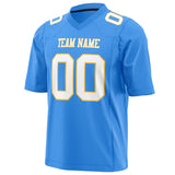 Custom Powder Blue White Solid Colour Football Jersey