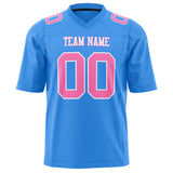 Custom Powder Blue Pink Solid Colour Football Jersey