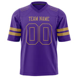 Custom Purple Old Gold Solid Colour Football Jersey