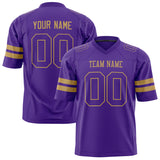 Custom Purple Old Gold Solid Colour Football Jersey