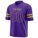 Custom Purple Old Gold Solid Colour Football Jersey