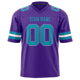 Custom Purple Teal Solid Colour Football Jersey