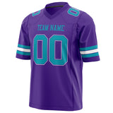 Custom Purple Teal Solid Colour Football Jersey