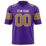 Custom Purple Old Gold Solid Colour Football Jersey