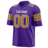 Custom Purple Old Gold Solid Colour Football Jersey