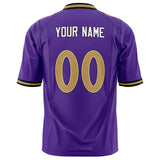 Custom Purple Old Gold Solid Colour Football Jersey