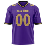 Custom Purple Old Gold Solid Colour Football Jersey