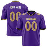 Custom Purple Old Gold Solid Colour Football Jersey