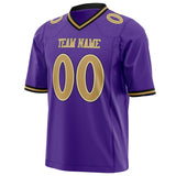 Custom Purple Old Gold Solid Colour Football Jersey