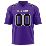 Custom Purple Black Solid Colour Football Jersey