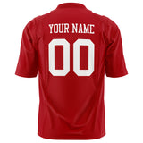 Custom Red White Solid Colour Football Jersey