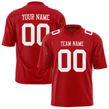 Custom Red White Solid Colour Football Jersey