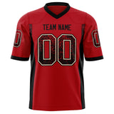 Custom Red Black Solid Colour Football Jersey