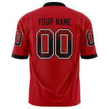 Custom Red Black Solid Colour Football Jersey