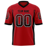 Custom Red Black Solid Colour Football Jersey