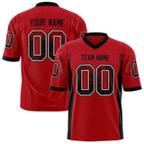 Custom Red Black Solid Colour Football Jersey