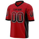 Custom Red Black Solid Colour Football Jersey