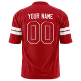 Custom Red White Solid Colour Football Jersey