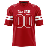 Custom Red White Solid Colour Football Jersey