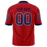 Custom Red Navy Solid Colour Football Jersey