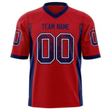 Custom Red Navy Solid Colour Football Jersey