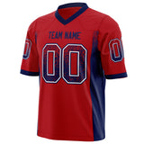 Custom Red Navy Solid Colour Football Jersey