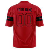 Custom Red Black Solid Colour Football Jersey