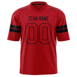 Custom Red Black Solid Colour Football Jersey