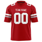 Custom Red White Solid Colour Football Jersey