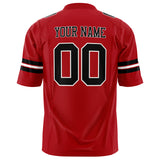 Custom Red Black Solid Colour Football Jersey