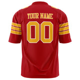 Custom Red Gold Solid Colour Football Jersey