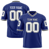 Custom Royal White Solid Colour Football Jersey