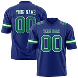 Custom Royal Kelly Green Solid Colour Football Jersey