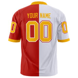 Custom Scarlet White spilt Football Jersey