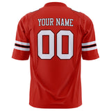 Custom Scarlet White Solid Colour Football Jersey