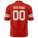 Custom Scarlet White Solid Colour Football Jersey